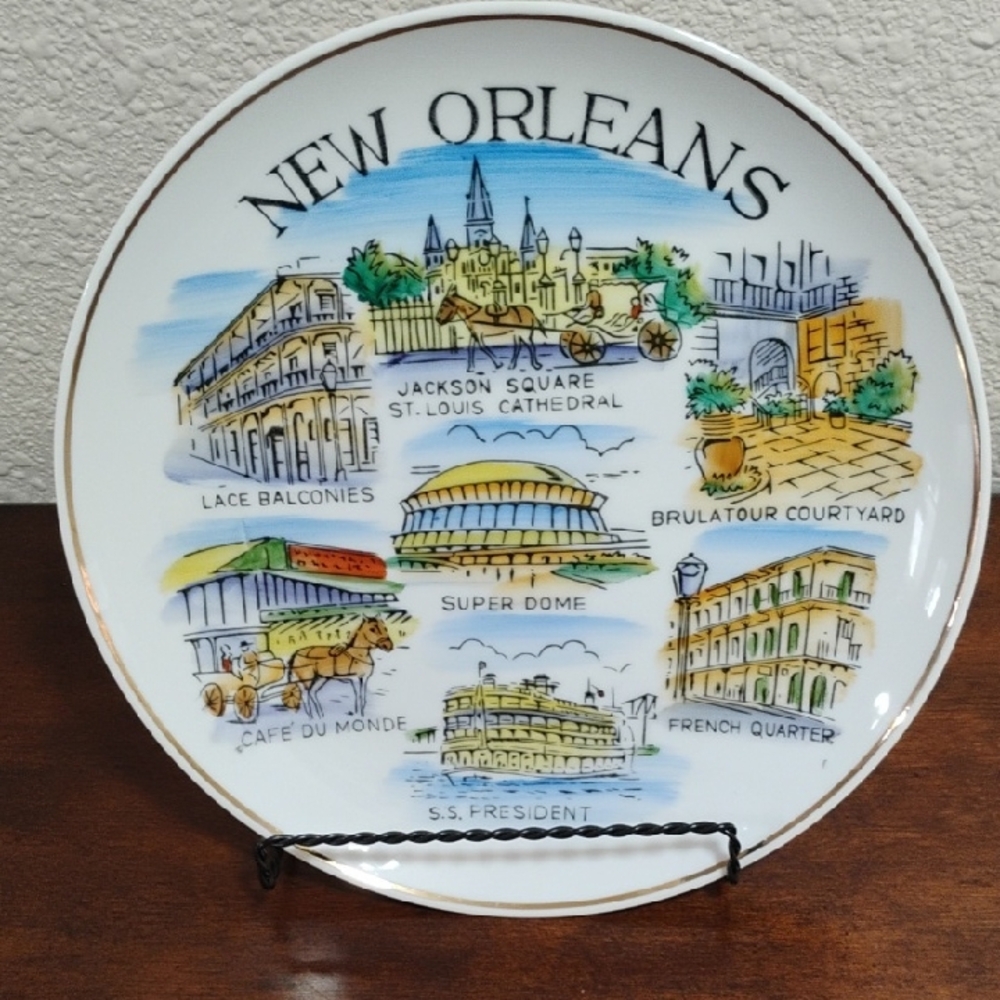 Vintage New Orleans Souvenir Plate